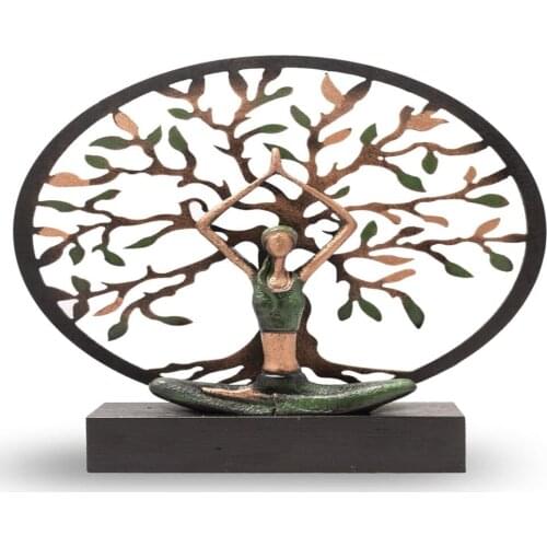 Big Yoga tree of life Green Tree of Life yoga woman figurine Woman Practicing Yoga big gift size Free shipping