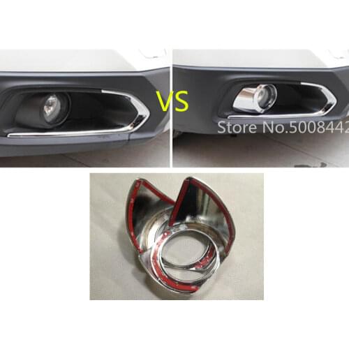 For Suzuki S-Cross Scross SX4 2014 2015 2016 2017 Car Body Front Fog Light Lamp Frame Sticker Styling ABS Chrome Cover Trim 2pcs