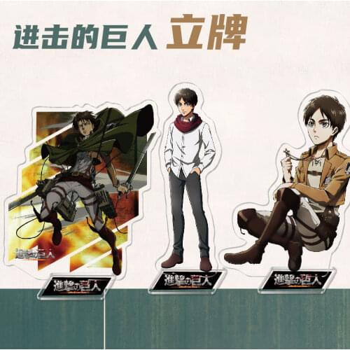15cm Anime Attack on Titan Mikasa Ackerman Figure Acrylic Accessories Cartoon Double Sided Stand Model Toy Keychain