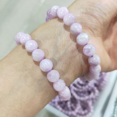 Purple Lithium Stone Beads Round Beads Bracelet Natural Gem Stome Beads For Jewelry