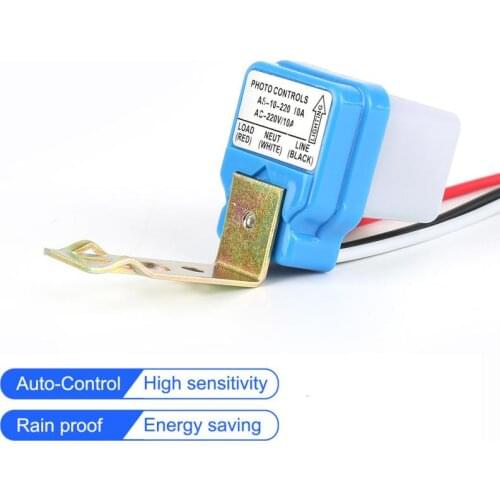 1PC Automatic Auto On Off Photocell Street Light Switch DC AC 220V 50-60Hz 10A Photo Control Photoswitch Sensor Switch