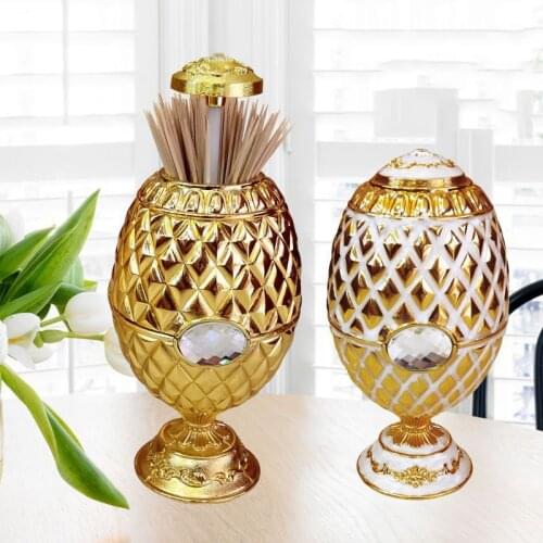 European Style Toothpick Box Press Type Automatic Pop-Up Creative Home High-End Cute Nordic Toothpick Holder Desktop Decoration