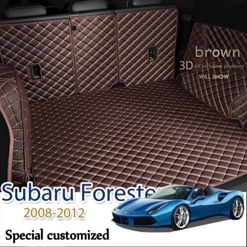 Leather Car Trunk Mat For Subaru Forester 2008-2012 Cargo Liner Accessories Interior Boot