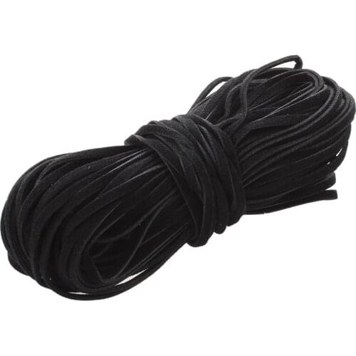 18m Suede Leather String Ribbon Cord 2mm Black DIY Deco