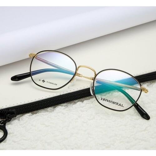 Logorela Titanium Glasses Frame man Ultralight Round Myopia Optical Prescription Eyeglasses Frame Women Female Eyewear 7013