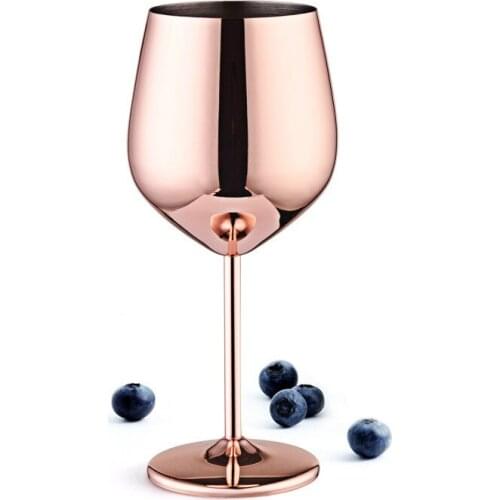 Metal Wine Glass 3 Colors 500ml High foot Red Wine Glass Bar Tool Family Wine Set 304 Stainless Steel Wine Cup