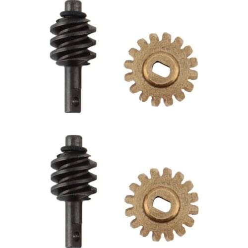 2 Set Steel Brass Front Rear Axle Gears Overdrive Differential Gears for Axial SCX24 1/24 RC Crawler Car Upgrade Parts