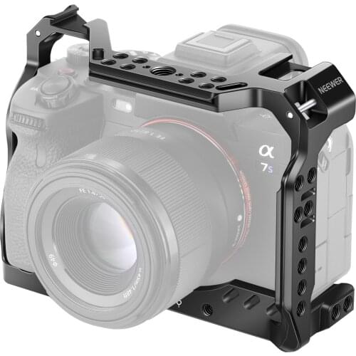 Neewer Camera Cage For Sony Alpha 7S III A7S3,DSLR Rig Stabilizer with 1/4” & 3/8” Threads and Cold Shoe for Vlogging,Filmmaking