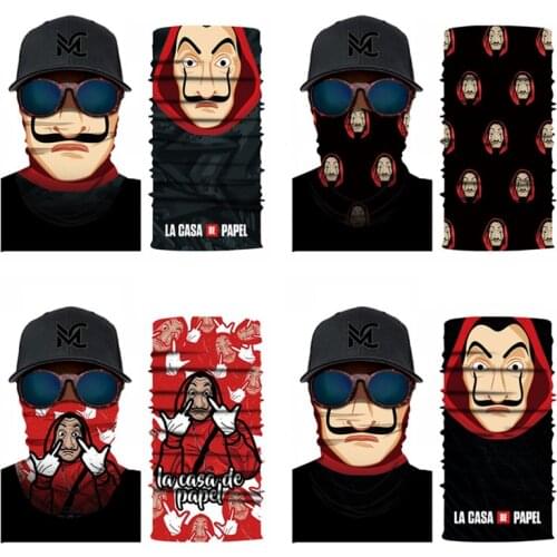 New La casa de papel Money Heist Dali Cosplay Masks Profesor Tokio Kids Adult Bicycle Motorcycle Headband Dust-proof Scarf Mask