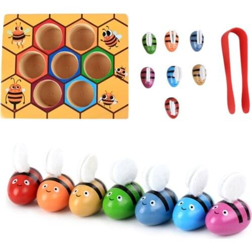 1 set of Bee And Beehive Matching Game Baby Toy Color Sensory Training Early Educational Toy Color Matched Funny toy