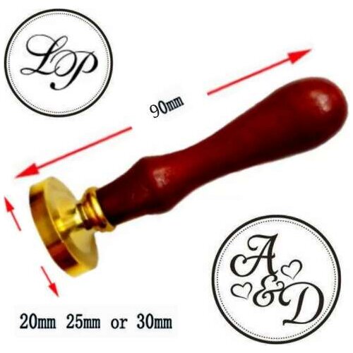 Double letter design wedding Invitation Retro antique sealing wax stamp customize logo Personalized image handle