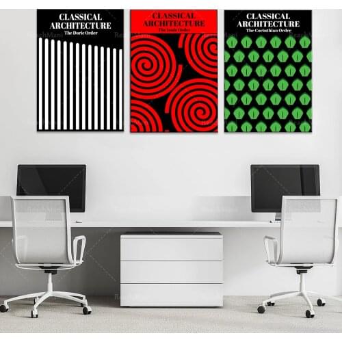 Futurism Art Print Poster-Classic Greek Architecture Minimalist Style-Constructivism Art Modern Home Decoration Canvas Wall Art