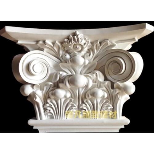 Polyurethane Flat Roman Columns Caps Pillars Capitals Wall Cornice Moulding European Style Decoration Components Elements