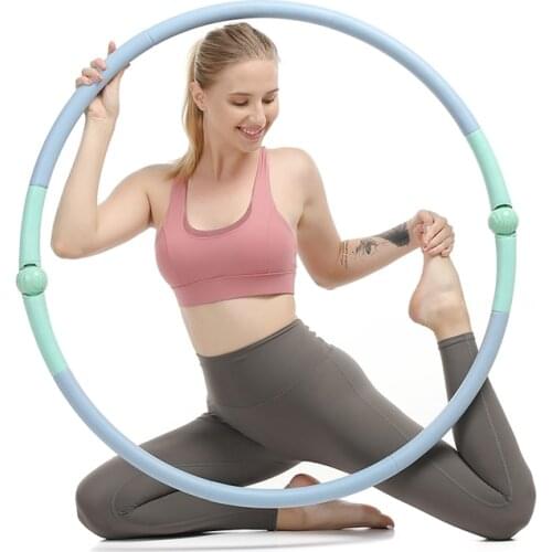 Detachable Stainless Steel Sport Hoops Women Fitness Training Gym At Home Massage Waist Ring Weight Loss Yoga Circle 8 Parts