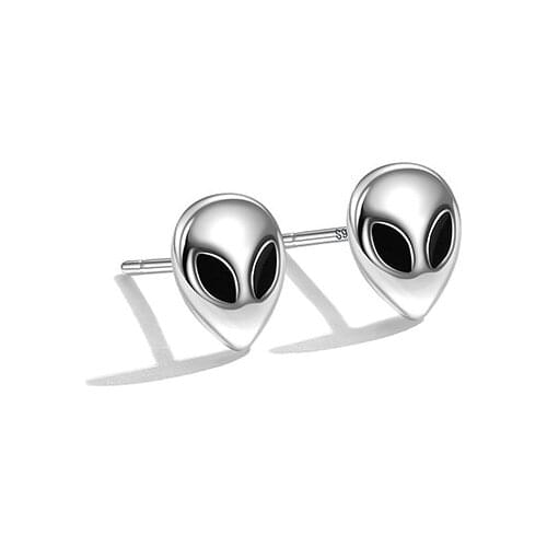 ZEMIOR 100% 925 Sterling Silver Earrings For Women Personality Vintage Skull Tiny Stud Earrings Unisex Original Jewelry Gift