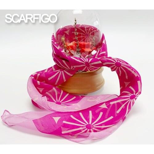 SCARFIGO 80*80cm Sun Flower Decorative Square Mulberry Scarves Summer Beach Shawls