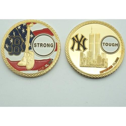 USA 911 Metal Gold Plated Coins World Trade Center Twin Towers Military Medal Challenge Coin Collection