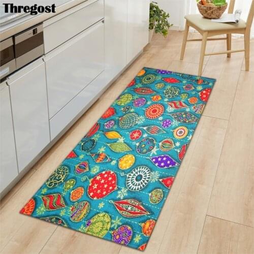 Thregost Rugs for Kitchen Christmas Printed Soft Hallway Mat Living Room Bedroom Carpet Anti-Slip Doormat Washable Praying Mats