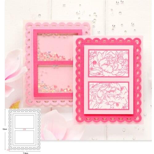 Metal cutting dies wave grid frame cut die mold decoration Scrapbook paper craft knife mould blade punch stencils dies