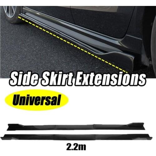 1 Pair Universal Side Skirts Extension 2.2M Rocker Panels Lip Splitters BMW ABS Car Accessories Car Styling For Civic Benz VW