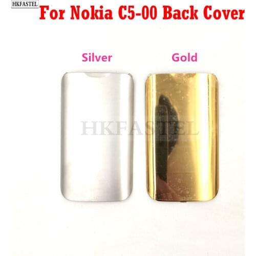HKFASTEL C5 C5-00 Back cover For Nokia C5 00 C5-00 High Quality New Mobile Phone Back battery door housing silver color