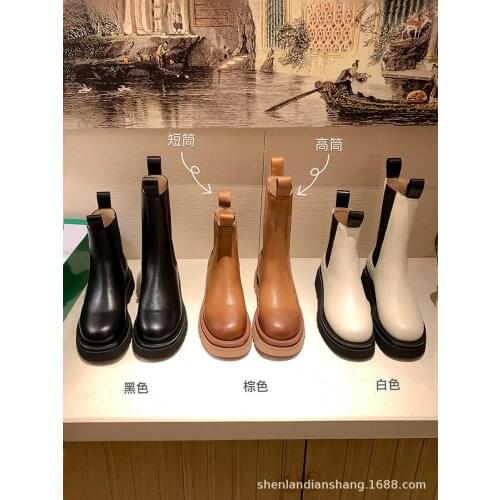 Martin boots women 2021 new krbv boots childrens middle boots leather thick bottom chimney boots Chelsea boots short boots