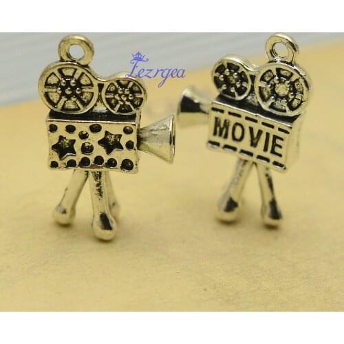 10pcs/lot--10x15x26mm, Antique silver plated 3D Movie Projector Charms,DIY supplies, Jewelry accessories