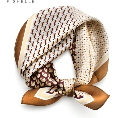 100% satin silk scarf Elegant temperament women square bandana pareor neck protect headscarf foulard hijab scarves ladies warp