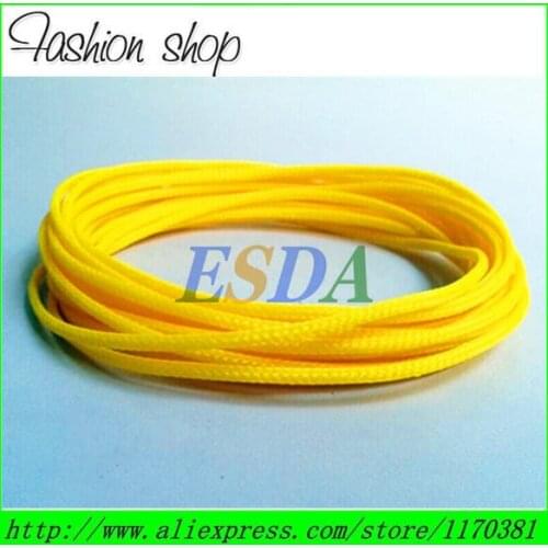 100M/Lot 3mm Yellow High density and Abrasion Resistant Expandable Braided cable Sleeving