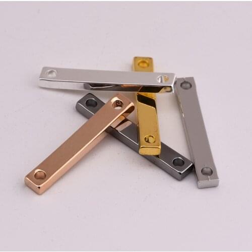 24 * 3.5mm double hole glossy rectangular positioning copper sheet pendant diy handmade jewelry necklace connector