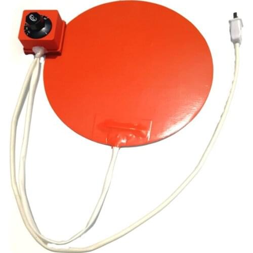 24v 400w Diameter 300*1.5mm silicone heater for machine adhesive 1 side dial thermostat on wire 1700mm lead wire