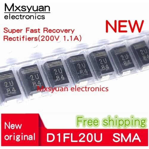50pcs 100pcs/LOT D1FL20U SMA DO-214AC New original Super Fast Recovery Rectifiers(200V 1.1A)