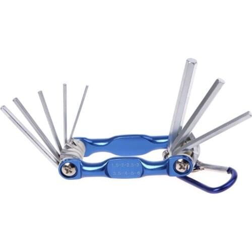 8pcs High Quality Portable Foldable Key Hex Wrench Set Metric System Inner Hexagon Spanner Allen Wrench Screw Repair Tools