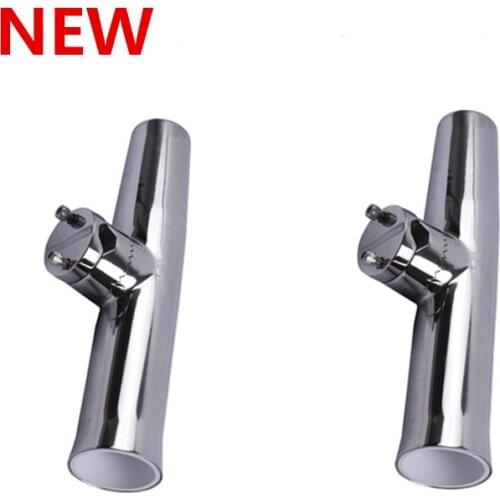 2 Pieces Fishing Rod Holder Clamp Side Mount 7/8"-1" Rail Marine Boat Stainless Steel Rod Pole Bracket Tool