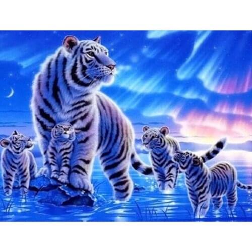 New DIY Diamond Painting Tigers 3D DIY Diamond Embroidery Cross Stitch Mosaic Needlework Painting Handwork Animals Tigers