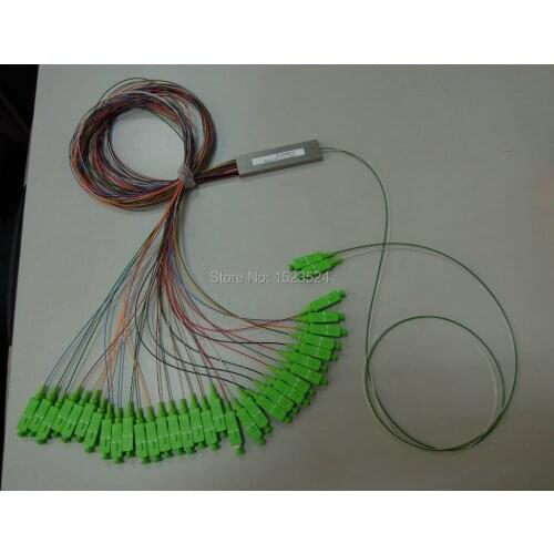 Free Shipping 0.9mm Steel Tube EPON 2x32 Mini Blockless SC/APC Connector 2:32 Fiber Optical PLC Splitter