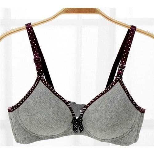 Yasemeen Sexy Girls Dot Bow Bras Seamless One Piece Push Up Bras for Girls Underwear Gather Wire Free Minimizer Lolita Style