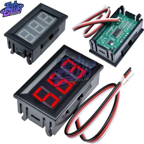 0.56 inch LED DC Digital Voltmeter Voltage Meter 3 Wire DC 4V-30V Motrocycle Car Volt Battery Capacity Tester Red Blue Green