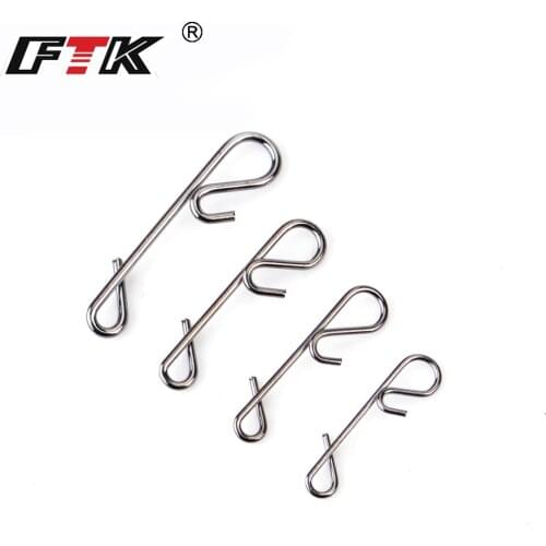 FTK 5PCS/Lot 1Pack S M L XXL Steel Fishing Swivel Wrapping Snap Hook Lure Connector Terminal Pesca Fishing Tackle