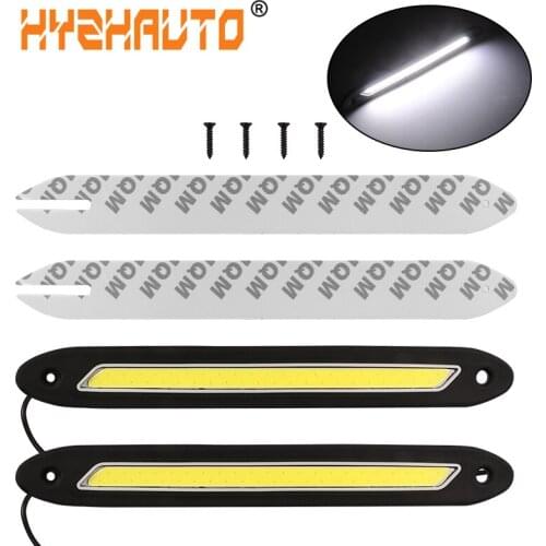 HYZHAUTO High Power COB Daytime Running Lights Flexible Waterproof Car LED DRL Fog Light Bulbs Auto Driving Lamp White 12V 2Pcs