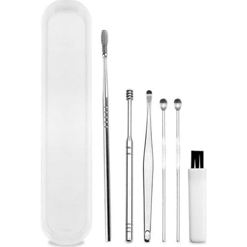 Linkway 6-Piece Earplug Earwax Removal Kit, Earmuff Wax Removal Tool, With Cleaning Brush And Storage Box