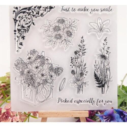 Hot selling Flowers transparent clear stamp / silicone seal roller stamp DIY scrapbook album / card production