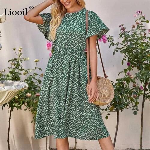 Liooil Summer Chiffon Dresses