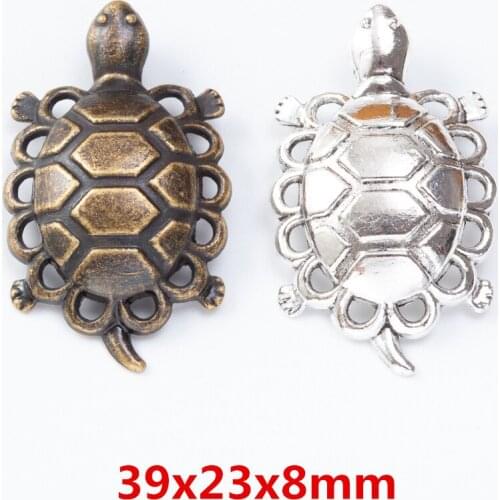 10 pieces of retro metal zinc alloy tortoise pendant for DIY handmade jewelry necklace making 7276