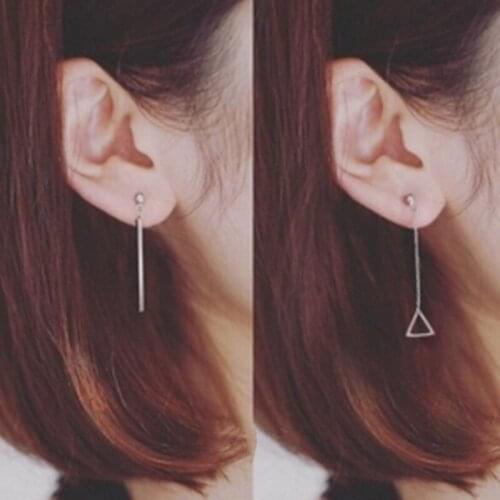 Fashion Triangle Earrings Geometric Asymmetric Earrings Personality Tassel Earrings Women Party Jewelry pendientes brincos