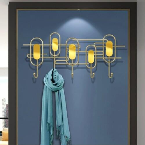 Nordic Style Key Wall Hook Door Creative Key Hanger Free of Punch Porch Wall Hanging Receive Shelf Hangers Decoration Coat Hook