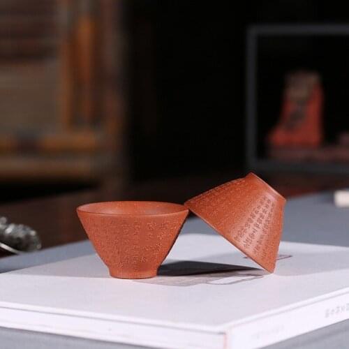 Wholesale small purple sand cup mouth heart sutra hat cup purple clay pu-erh tea cup personal cup a undertakes