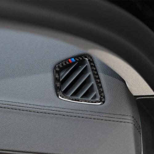 Carbon Fiber Interior Decoration Frame Cover Trim for BMW 5 Series G30 G38 2017-Present Air Conditioner Front Vent Trim Stickers