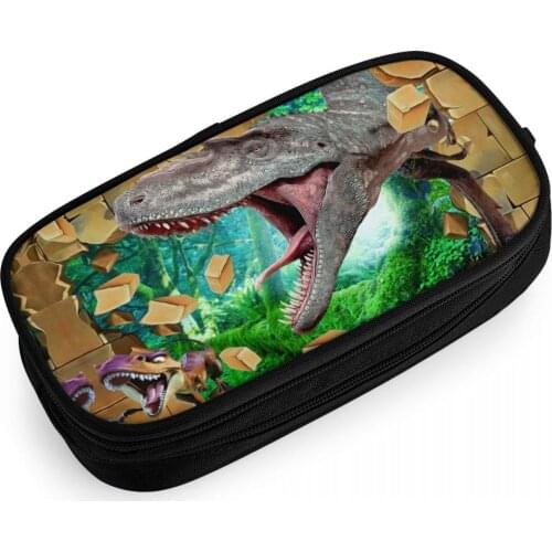 3D Movie Jurassic Park Pencil Box Cartoon Cosmetic Bag Girls Jurassic Park Zipper School Pencil Holder Supplies Makeup Pouch