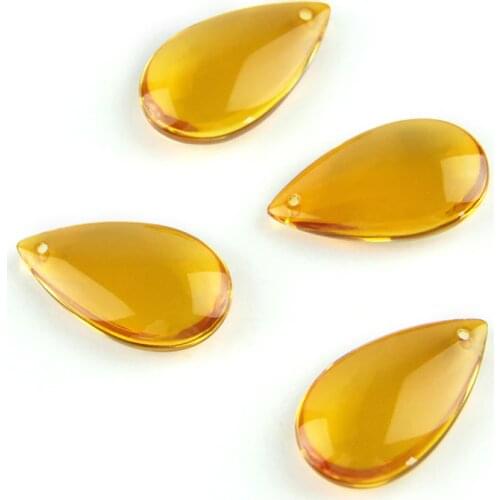 38mm/50mm Amber Color Water Drop Prisms For Lighting Crystal Chandelier Pendant Ornament Lighting Lamp Hanging Decoration